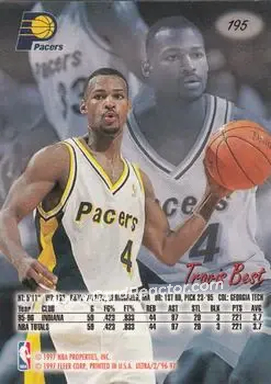 1996-97 Ultra #195 - Travis Best - Indiana Pacers - Back