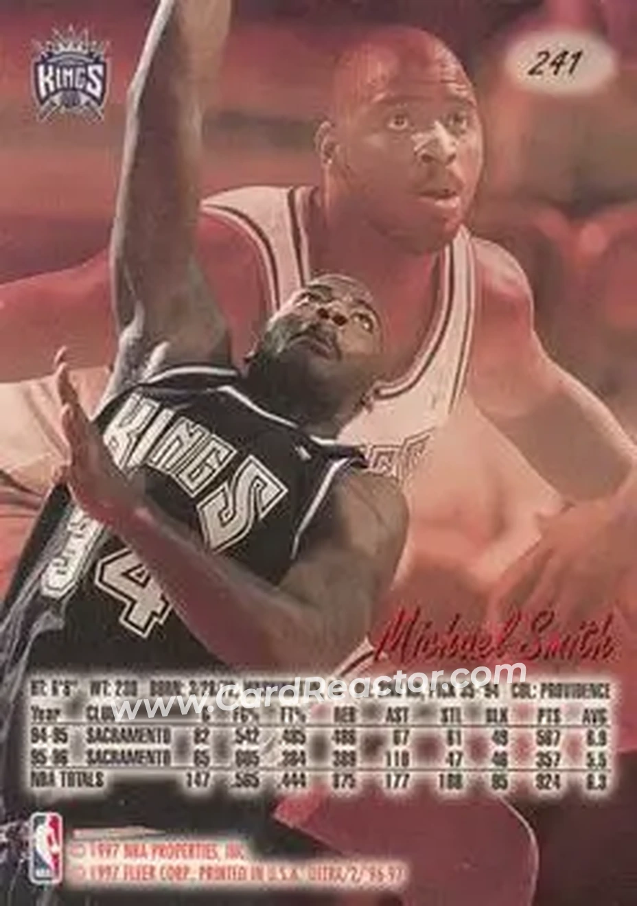 1996-97 Ultra #241 - Michael Smith - Sacramento Kings - Back 1996-97 Ultra #241 - Michael Smith - Sacramento Kings - Back