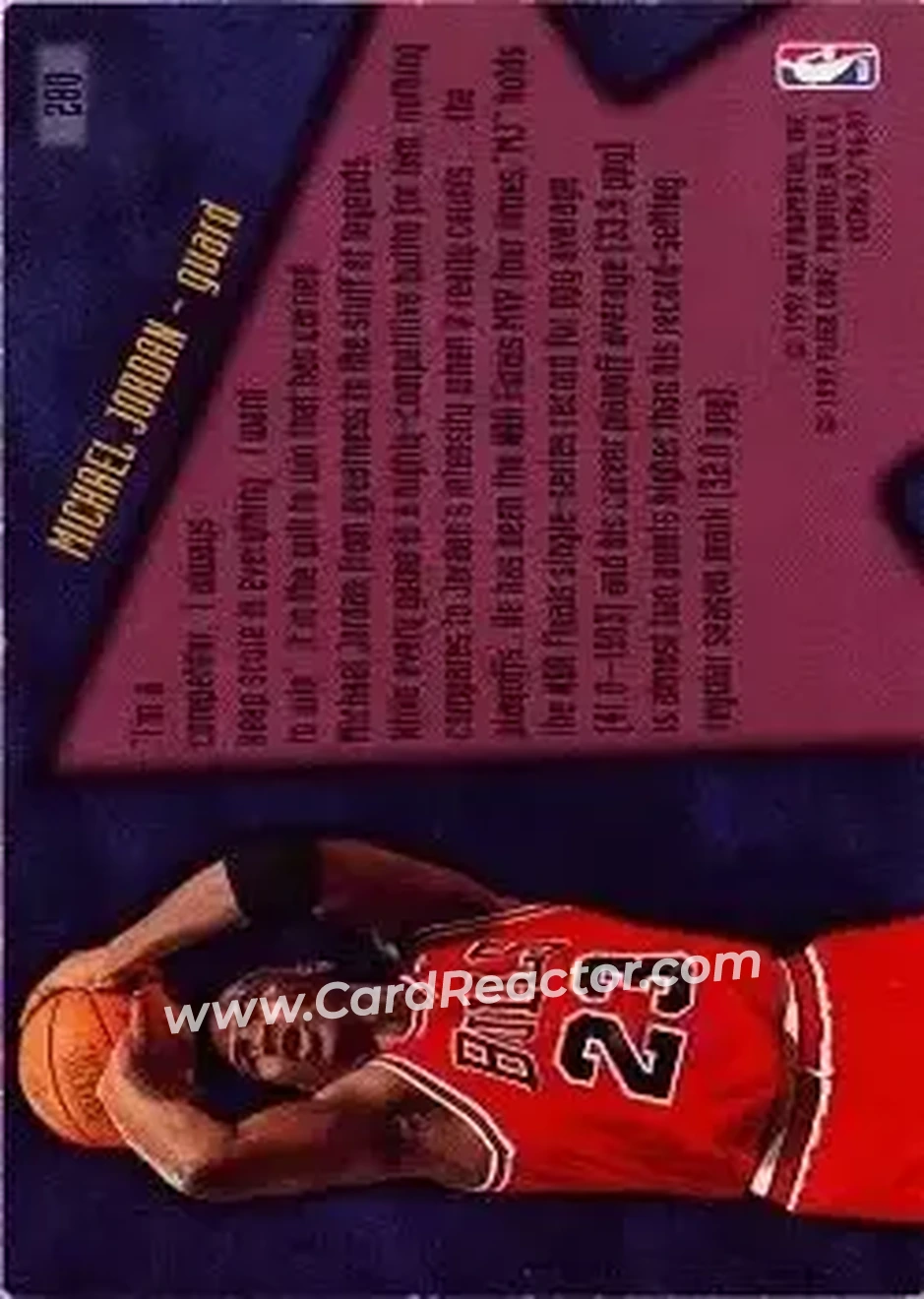 1996-97 Ultra #280 - Michael Jordan - Chicago Bulls - Back