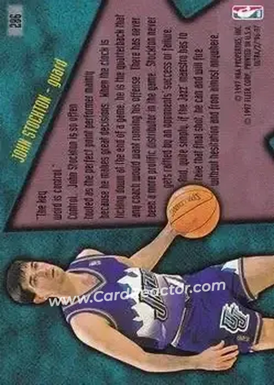 1996-97 Ultra #286 - John Stockton - Utah Jazz - Back