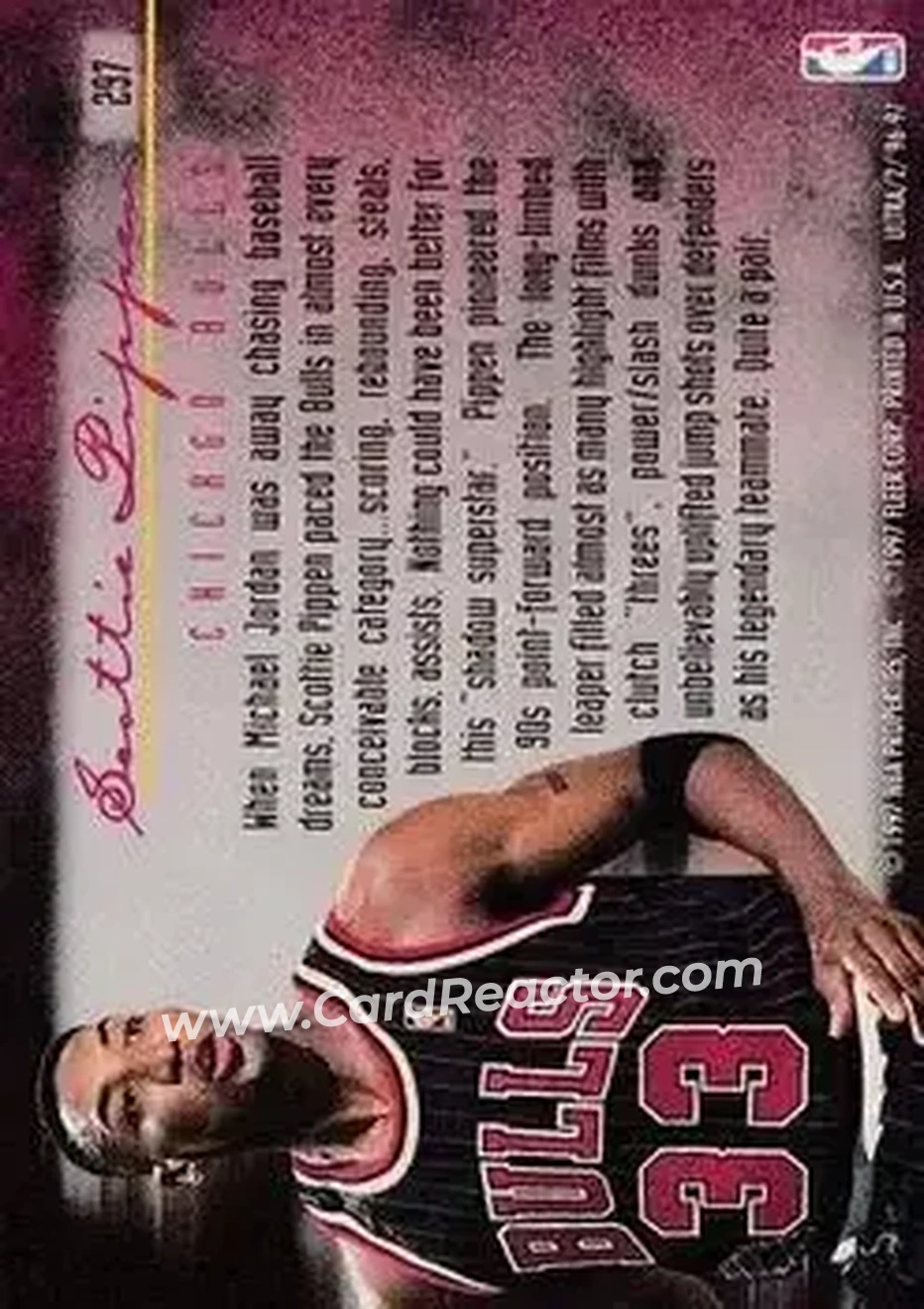1996-97 Ultra #297 - Scottie Pippen - Chicago Bulls - Back