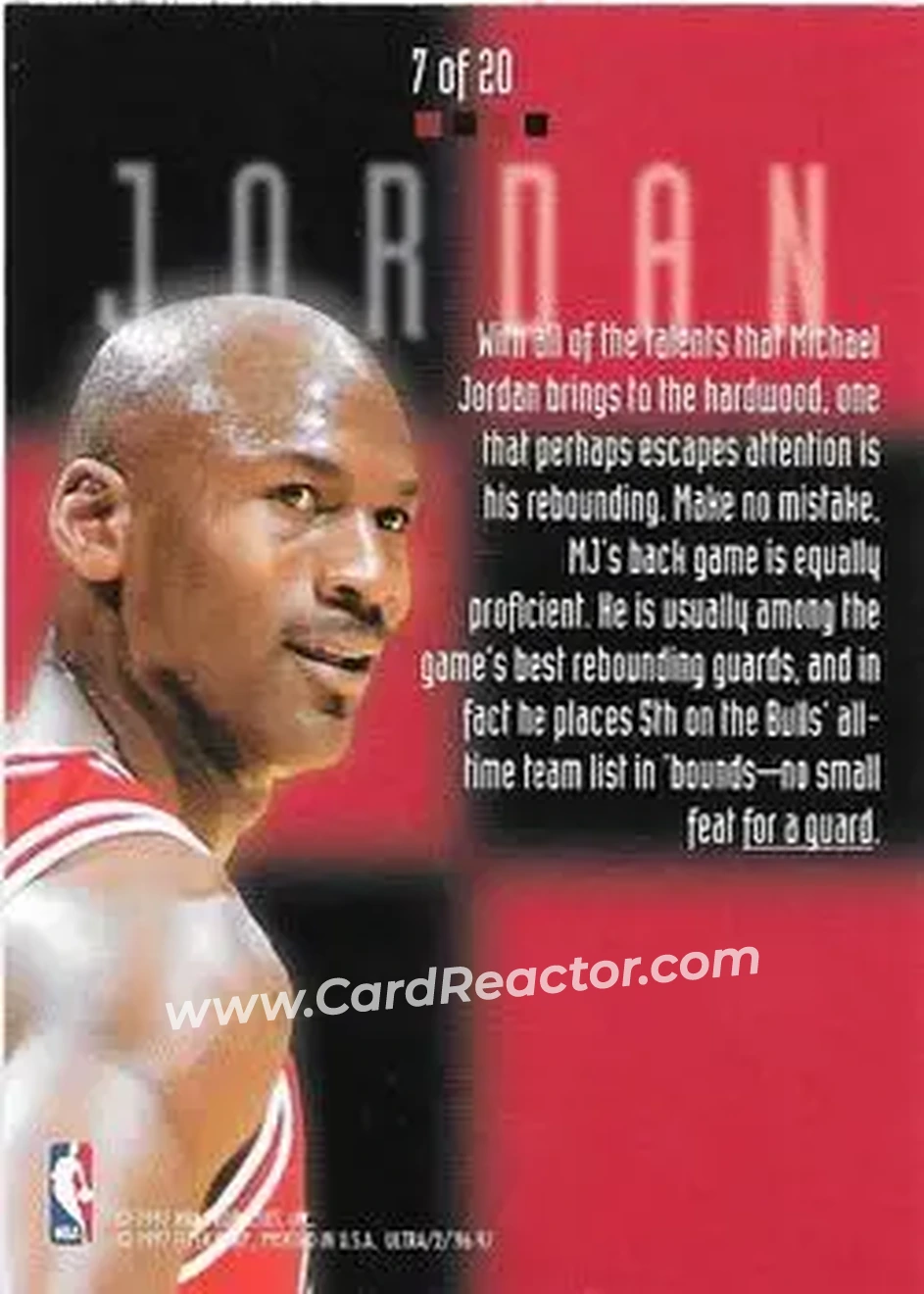 1996-97 Ultra - Board Game #7 - Michael Jordan - Chicago Bulls - Back