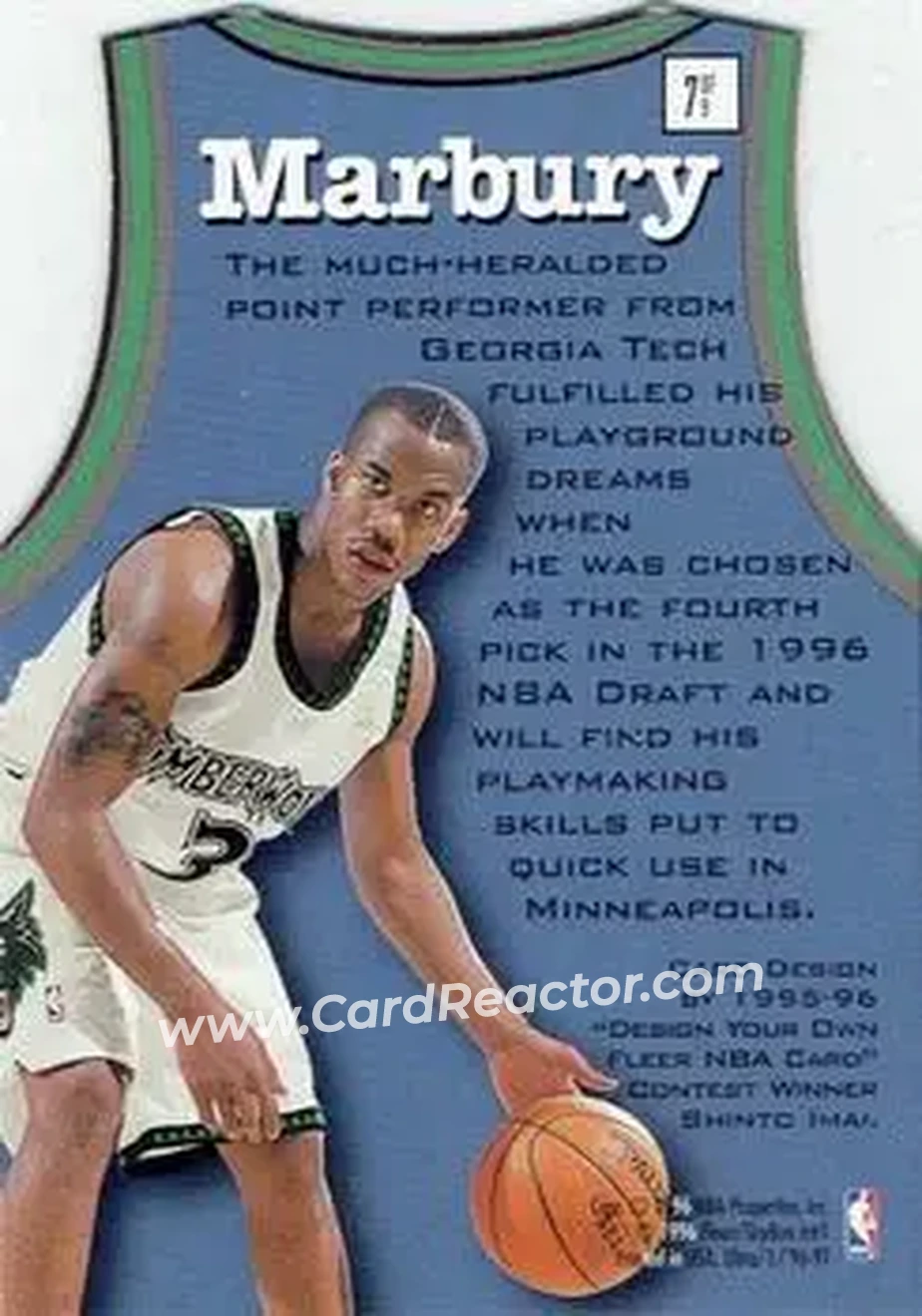 1996-97 Ultra - Fresh Faces #7 - Stephon Marbury - Minnesota Timberwolves - Back
