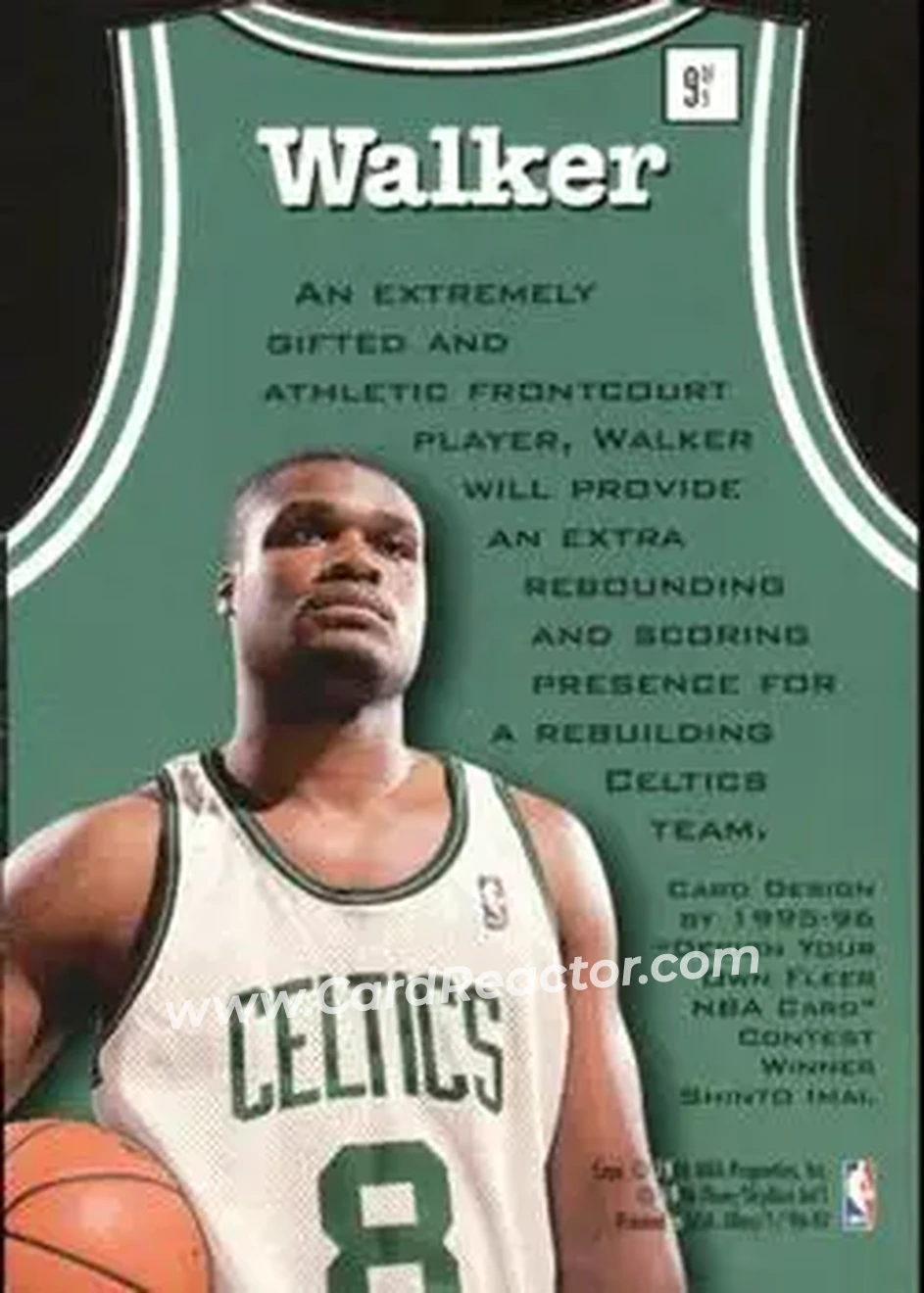 1996-97 Ultra - Fresh Faces #9 - Antoine Walker - Boston Celtics - Back