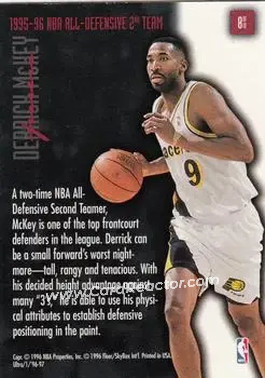 1996-97 Ultra - Full Court Trap #8 - Derrick McKey - Indiana Pacers - Back