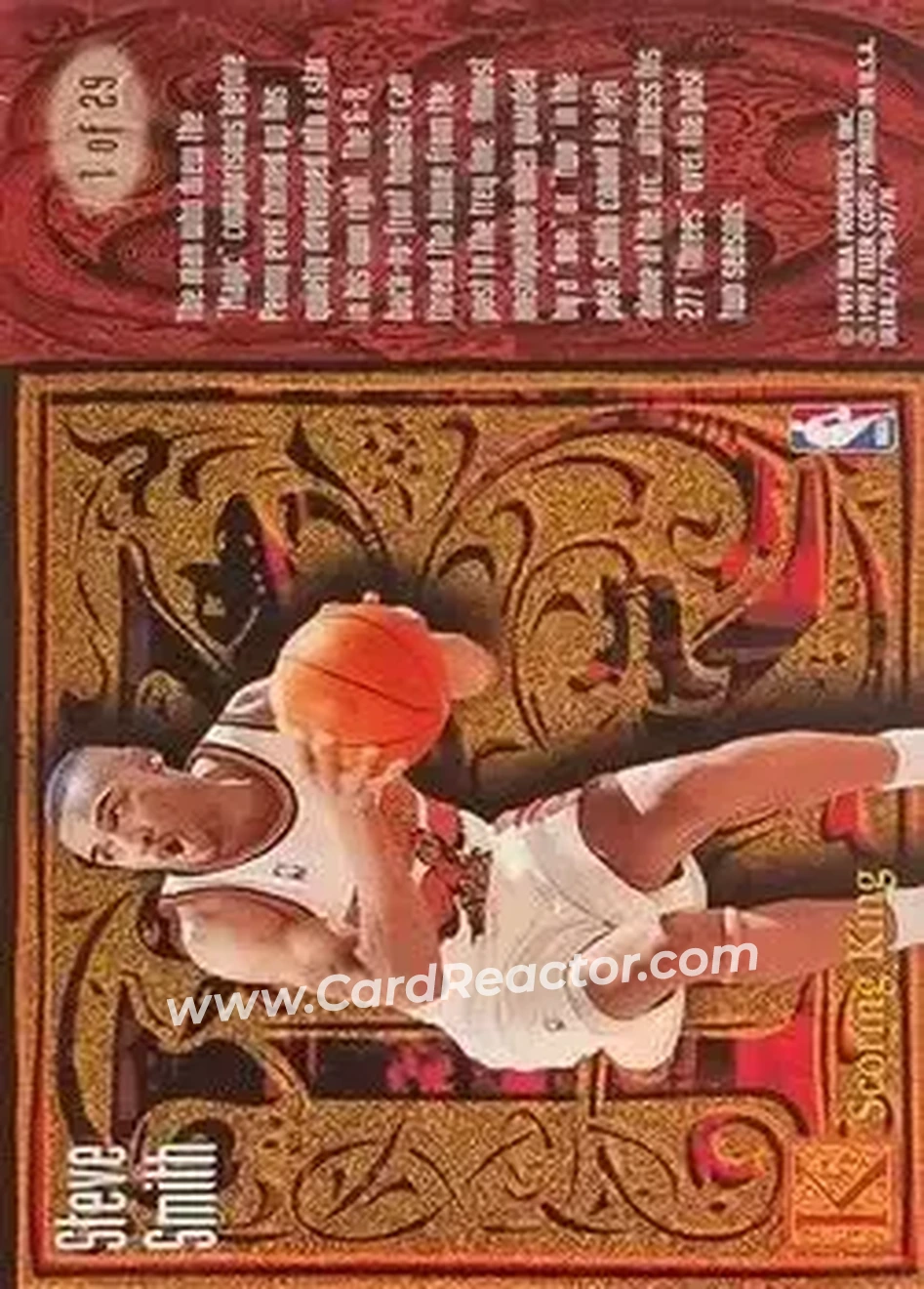 1996-97 Ultra - Scoring Kings #1 - Steve Smith - Atlanta Hawks - Back