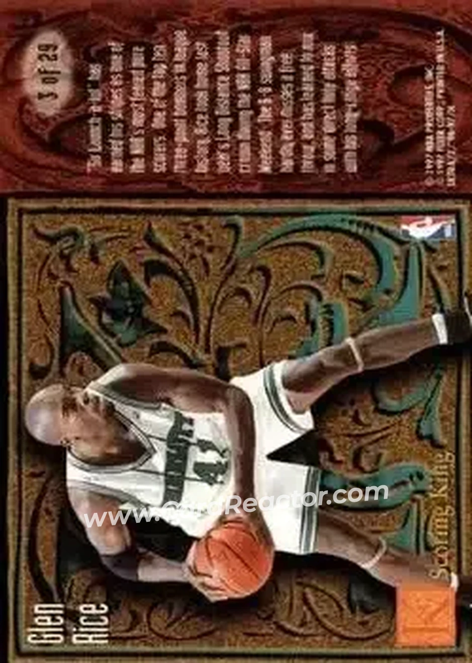1996-97 Ultra - Scoring Kings #3 - Glen Rice - Charlotte Hornets - Back