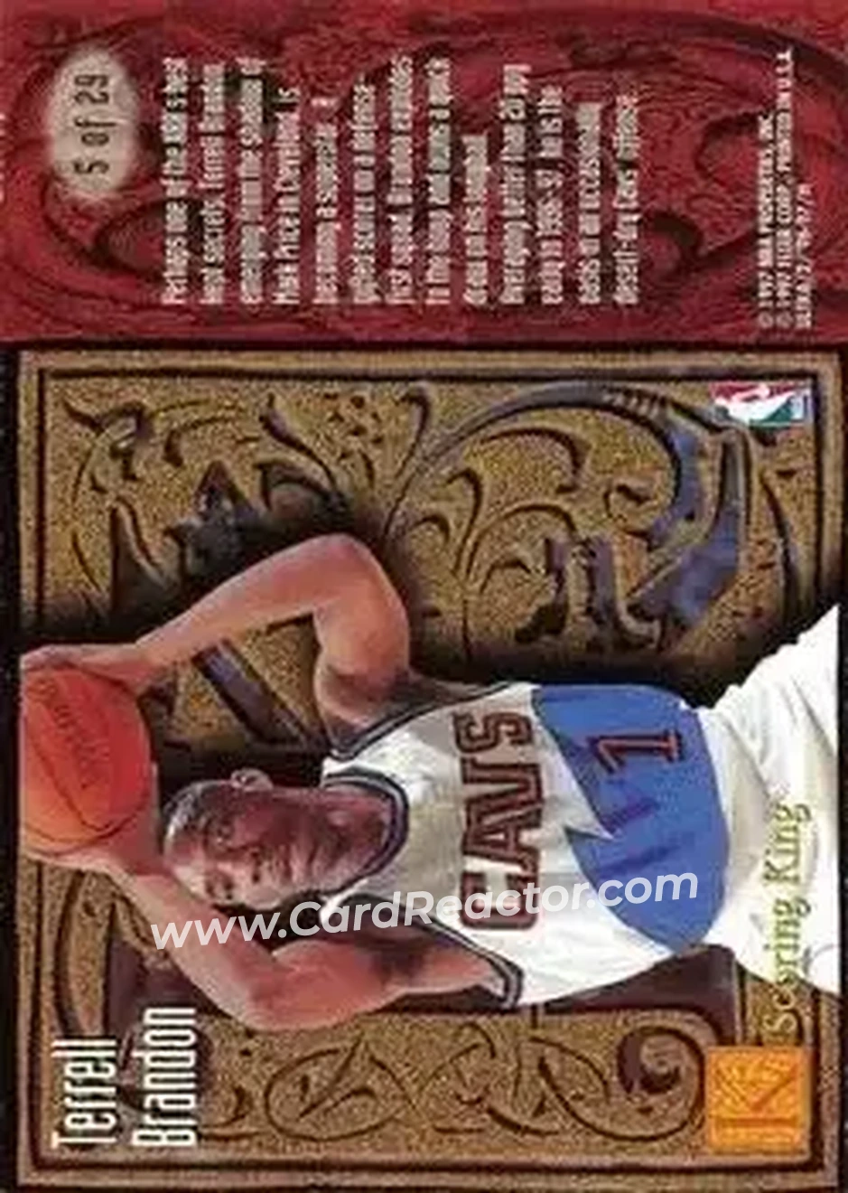 1996-97 Ultra - Scoring Kings #5 - Terrell Brandon - Cleveland Cavaliers - Back