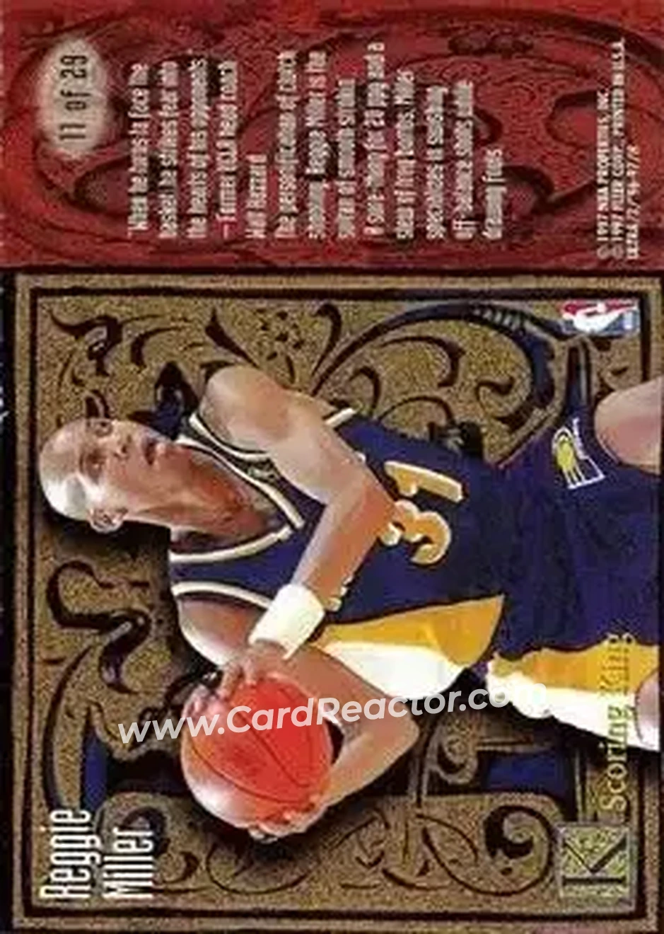 1996-97 Ultra - Scoring Kings #11 - Reggie Miller - Indiana Pacers - Back 1996-97 Ultra - Scoring Kings #11 - Reggie Miller - Indiana Pacers - Back