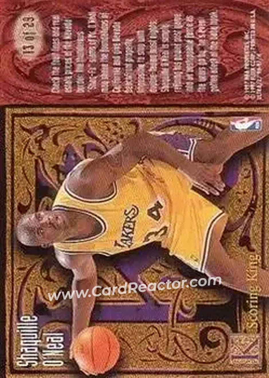 1996-97 Ultra - Scoring Kings #13 - Shaquille O'Neal - Los Angeles Lakers - Back 1996-97 Ultra - Scoring Kings #13 - Shaquille O'Neal - Los Angeles Lakers - Back