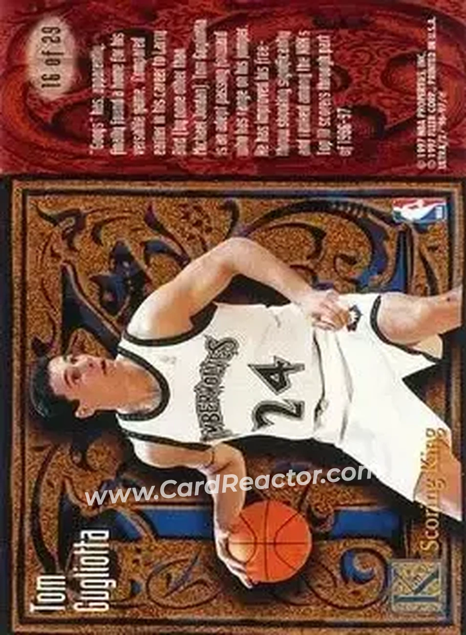 1996-97 Ultra - Scoring Kings #16 - Tom Gugliotta - Minnesota Timberwolves - Back