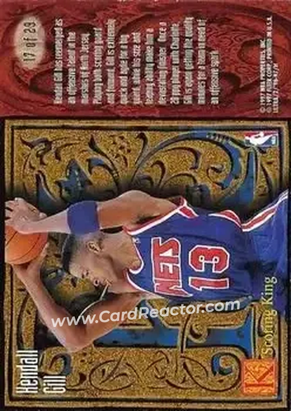 1996-97 Ultra - Scoring Kings #17 - Kendall Gill - Charlotte Hornets - Back