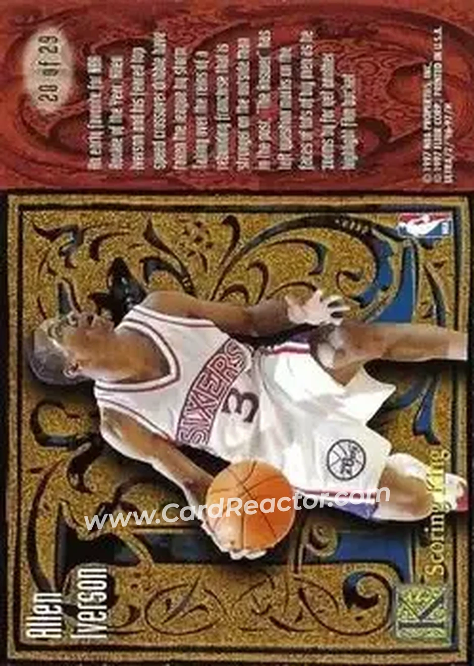 1996-97 Ultra - Scoring Kings #20 - Allen Iverson - Philadelphia 76ers - Back