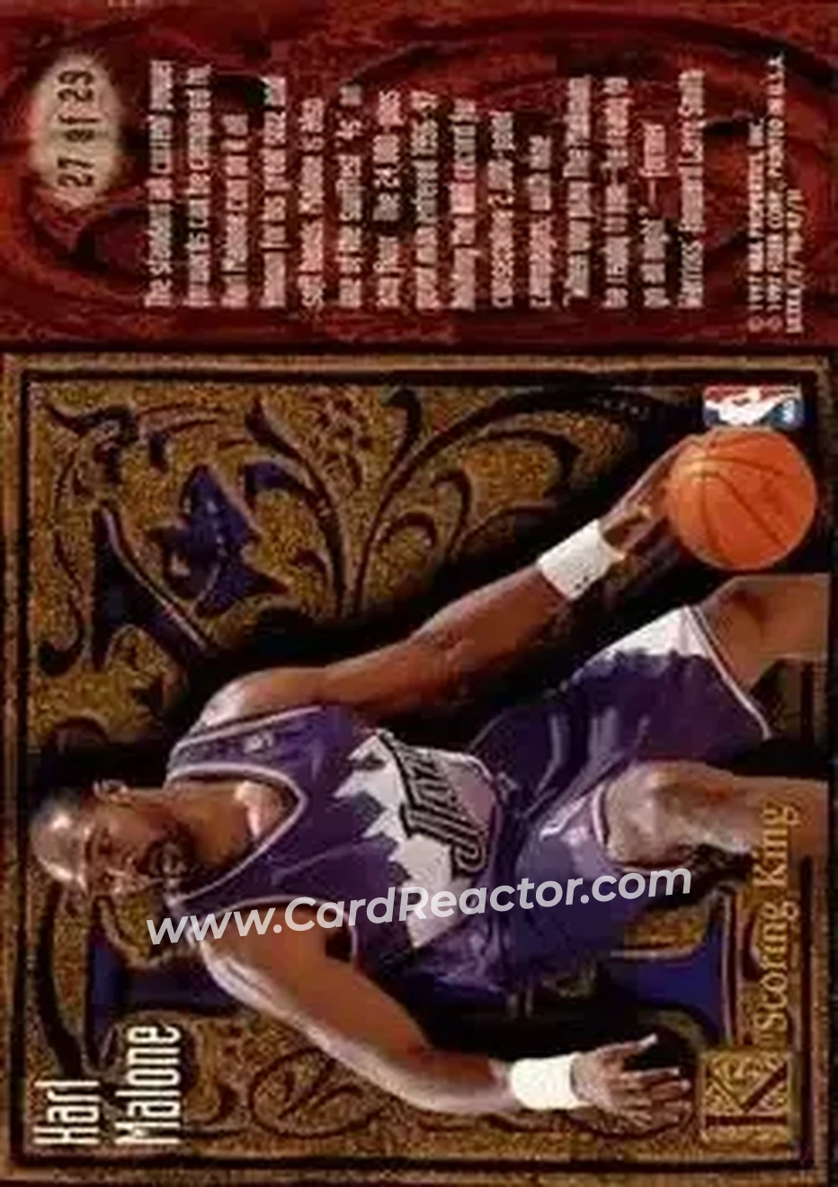 1996-97 Ultra - Scoring Kings #27 - Karl Malone - Utah Jazz - Back