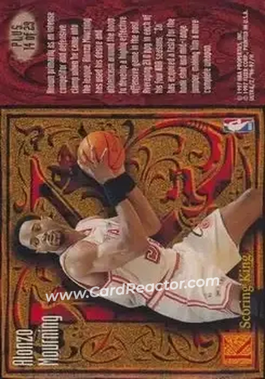 1996-97 Ultra - Scoring Kings Plus #14 - Alonzo Mourning - Miami Heat - Back 1996-97 Ultra - Scoring Kings Plus #14 - Alonzo Mourning - Miami Heat - Back