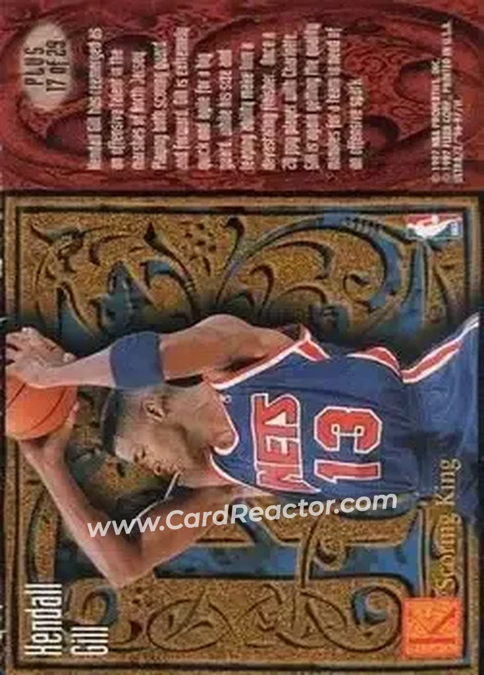 1996-97 Ultra - Scoring Kings Plus #17 - Kendall Gill - New Jersey Nets - Back