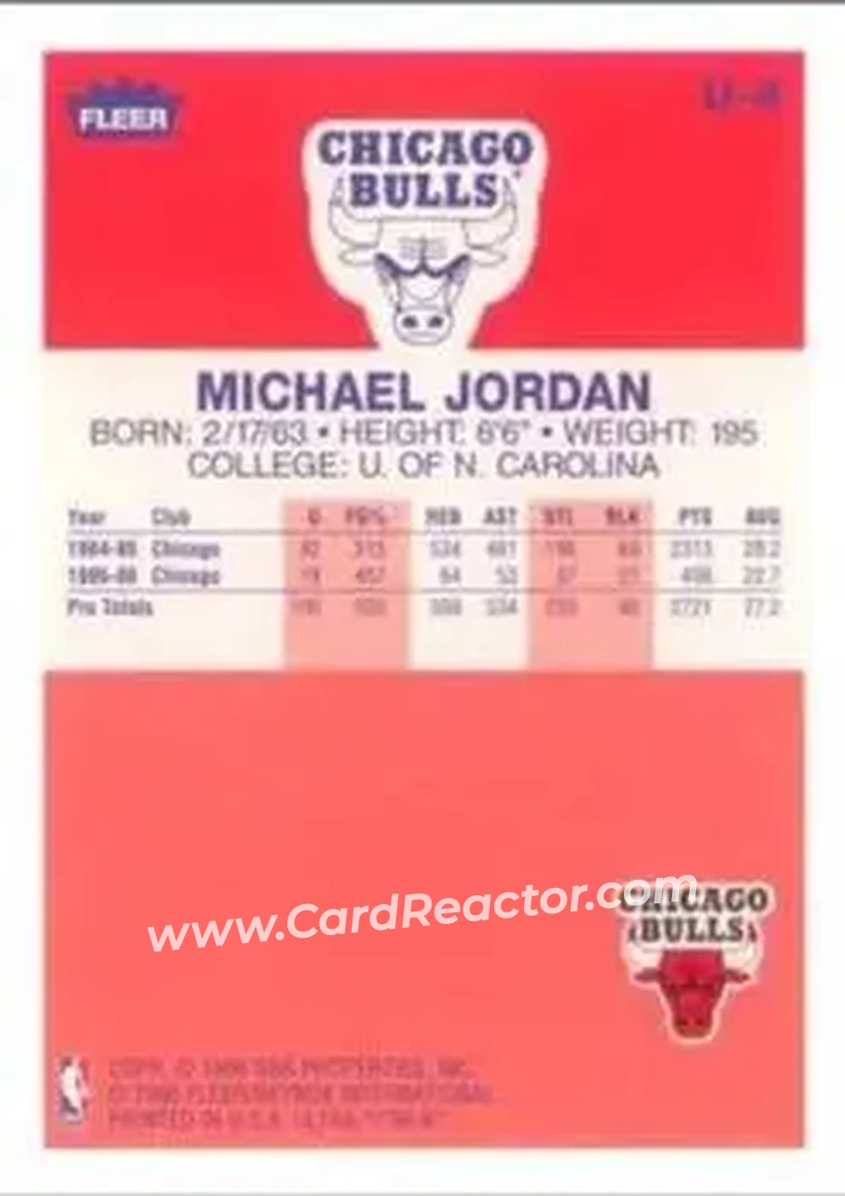 1996-97 Ultra - Ultra Decade #U-4 - Michael Jordan - Chicago Bulls - Back