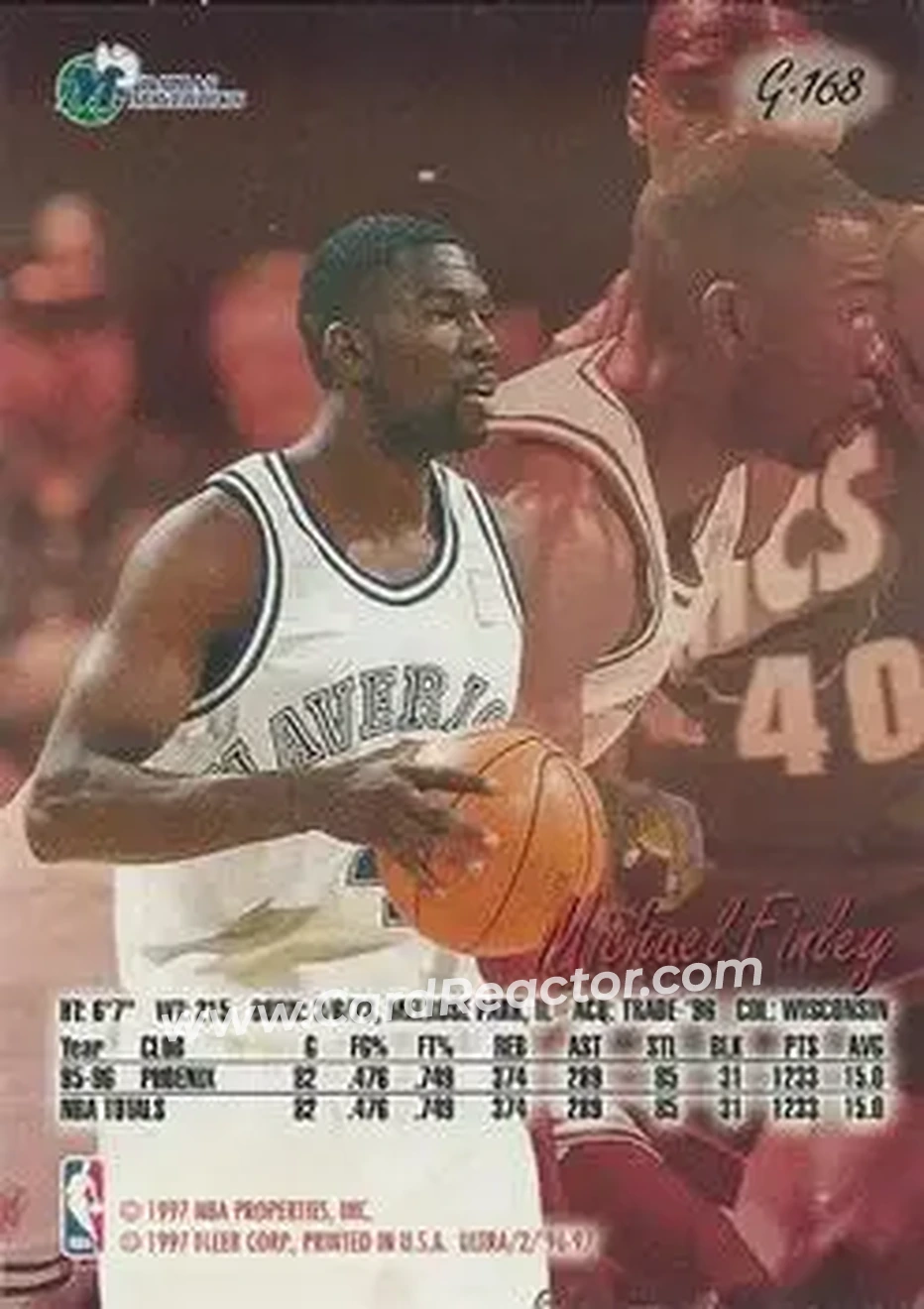 1996-97 Ultra - Gold Medallion #G-168 - Michael Finley - Phoenix Suns - Back