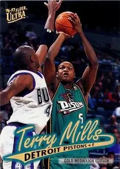 1996-97 Ultra - Gold Medallion #G-182 - Terry Mills - Detroit Pistons