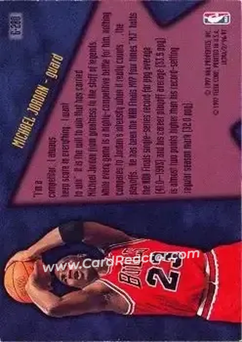 1996-97 Ultra - Gold Medallion #G-280 - Michael Jordan - Chicago Bulls - Back