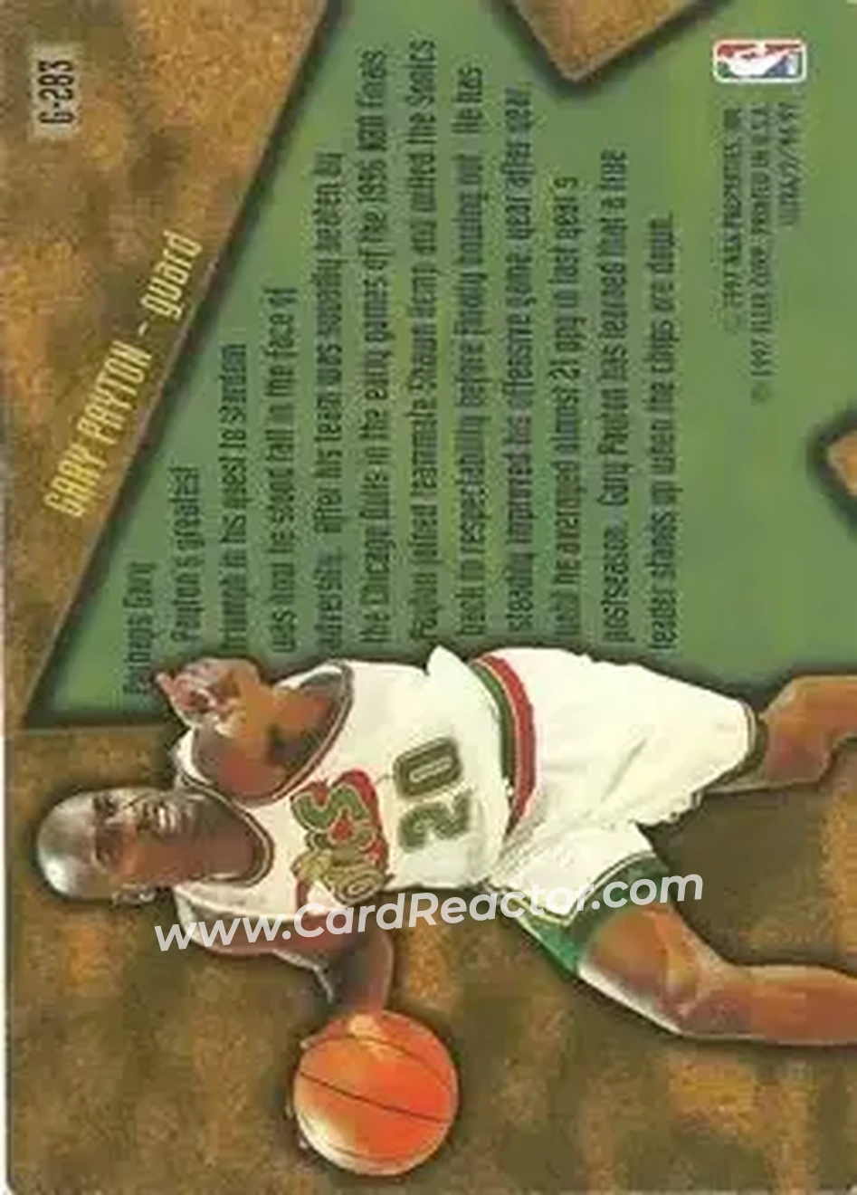 1996-97 Ultra - Gold Medallion #G-283 - Gary Payton - Seattle SuperSonics - Back