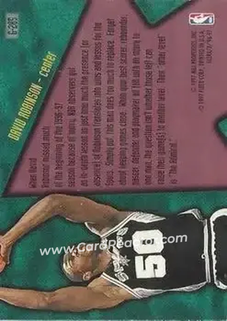 1996-97 Ultra - Gold Medallion #G-285 - David Robinson - San Antonio Spurs - Back 1996-97 Ultra - Gold Medallion #G-285 - David Robinson - San Antonio Spurs - Back