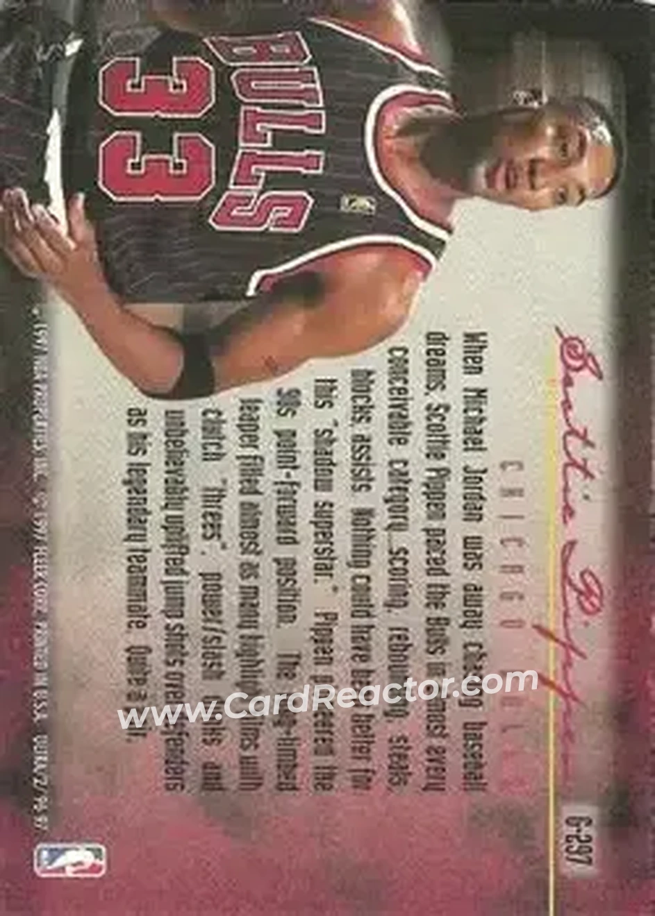 1996-97 Ultra - Gold Medallion #G-297 - Scottie Pippen - Chicago Bulls - Back