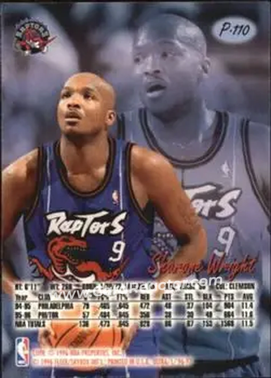1996-97 Ultra - Platinum Medallion #P-110 - Sharone Wright - Toronto Raptors - Back