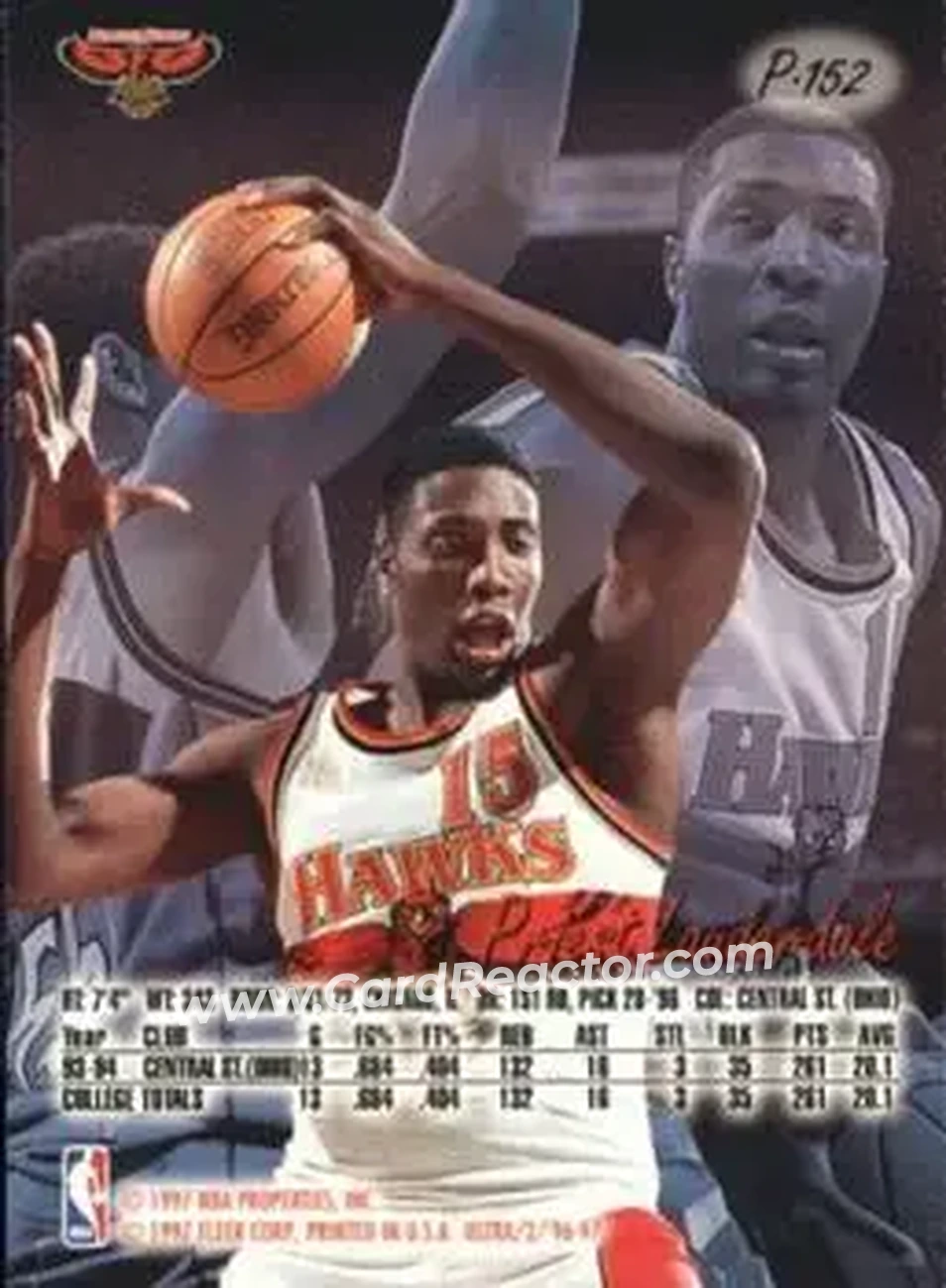 1996-97 Ultra - Platinum Medallion #P-152 - Priest Lauderdale - Atlanta Hawks - Back