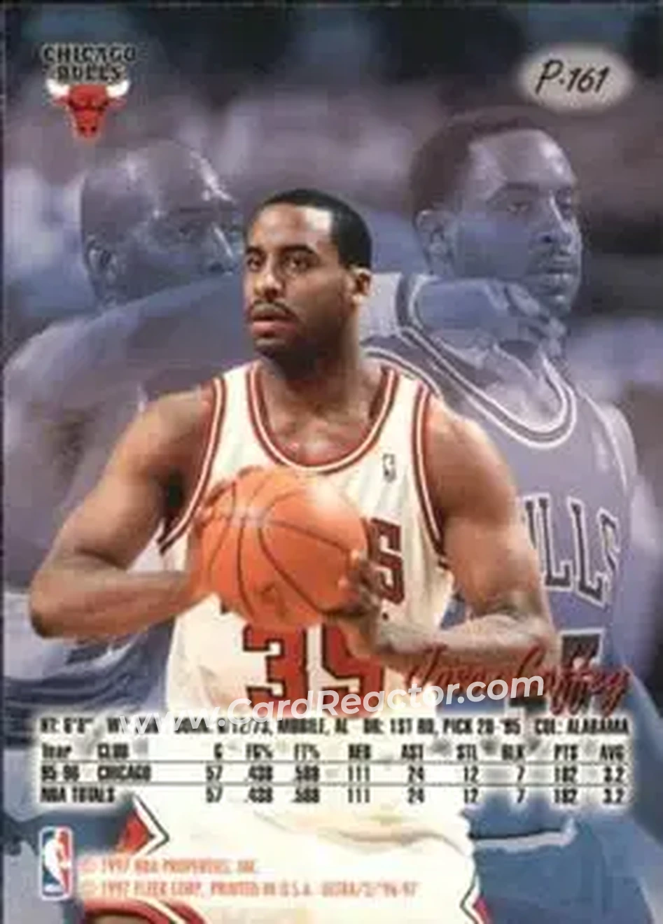 1996-97 Ultra - Platinum Medallion #P-161 - Jason Caffey - Chicago Bulls - Back
