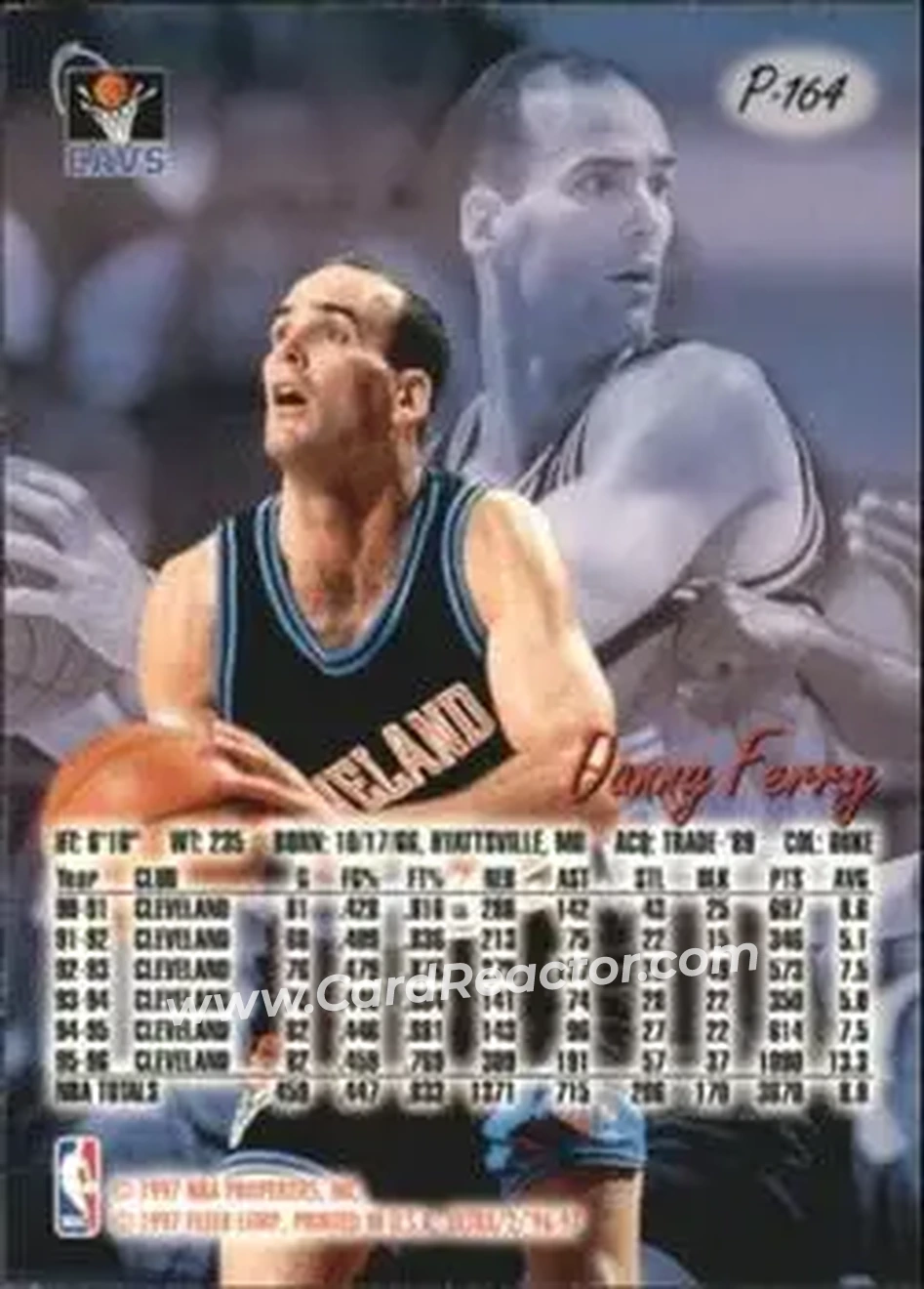 1996-97 Ultra - Platinum Medallion #P-164 - Danny Ferry - Cleveland Cavaliers - Back