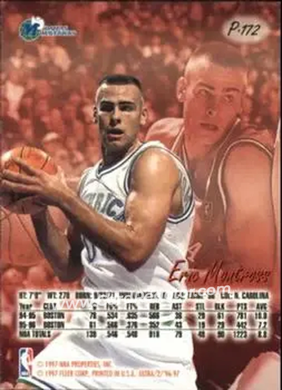 1996-97 Ultra - Platinum Medallion #P-172 - Eric Montross - Dallas Mavericks - Back