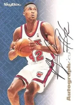 1996-97 SkyBox Premium - Autographics Black Ink #NNO - P.J. Brown - New Jersey Nets