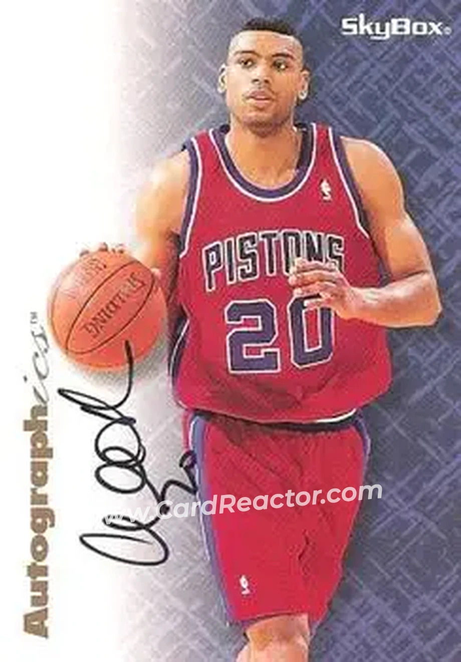 1996-97 SkyBox Premium - Autographics Black Ink #NNO - Allan Houston - Detroit Pistons - Front