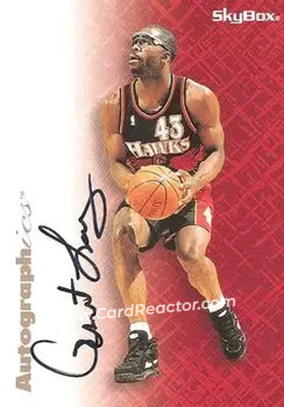 1996-97 SkyBox Premium - Autographics Black Ink #NNO - Grant Long - Atlanta Hawks - Front