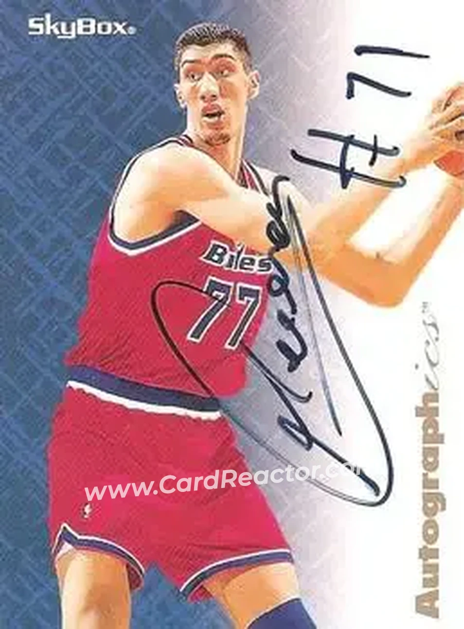 1996-97 SkyBox Premium - Autographics Black Ink #NNO - Gheorghe Mureșan - Washington Bullets - Front