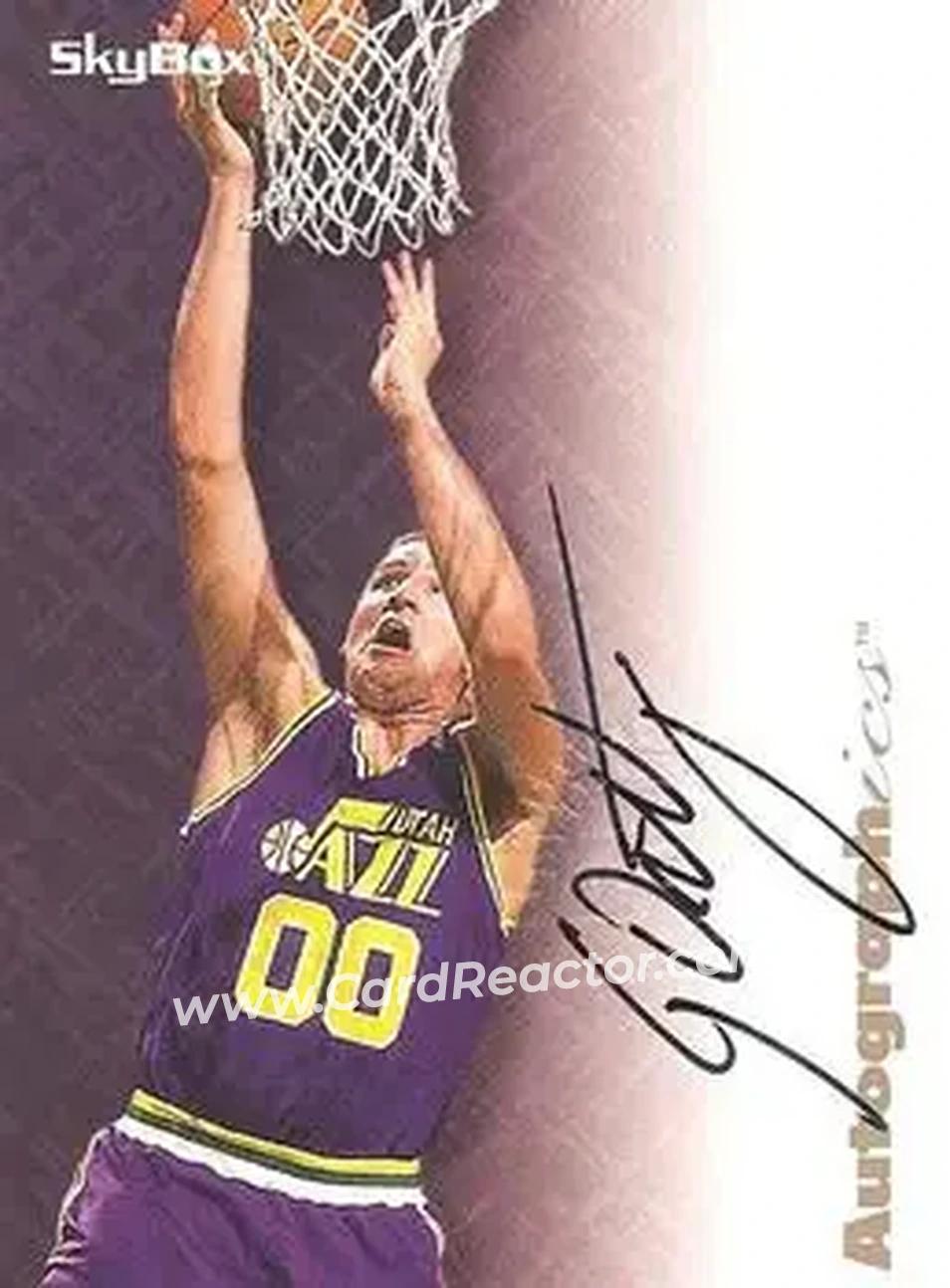 1996-97 SkyBox Premium - Autographics Black Ink #NNO - Greg Ostertag - Utah Jazz - Front