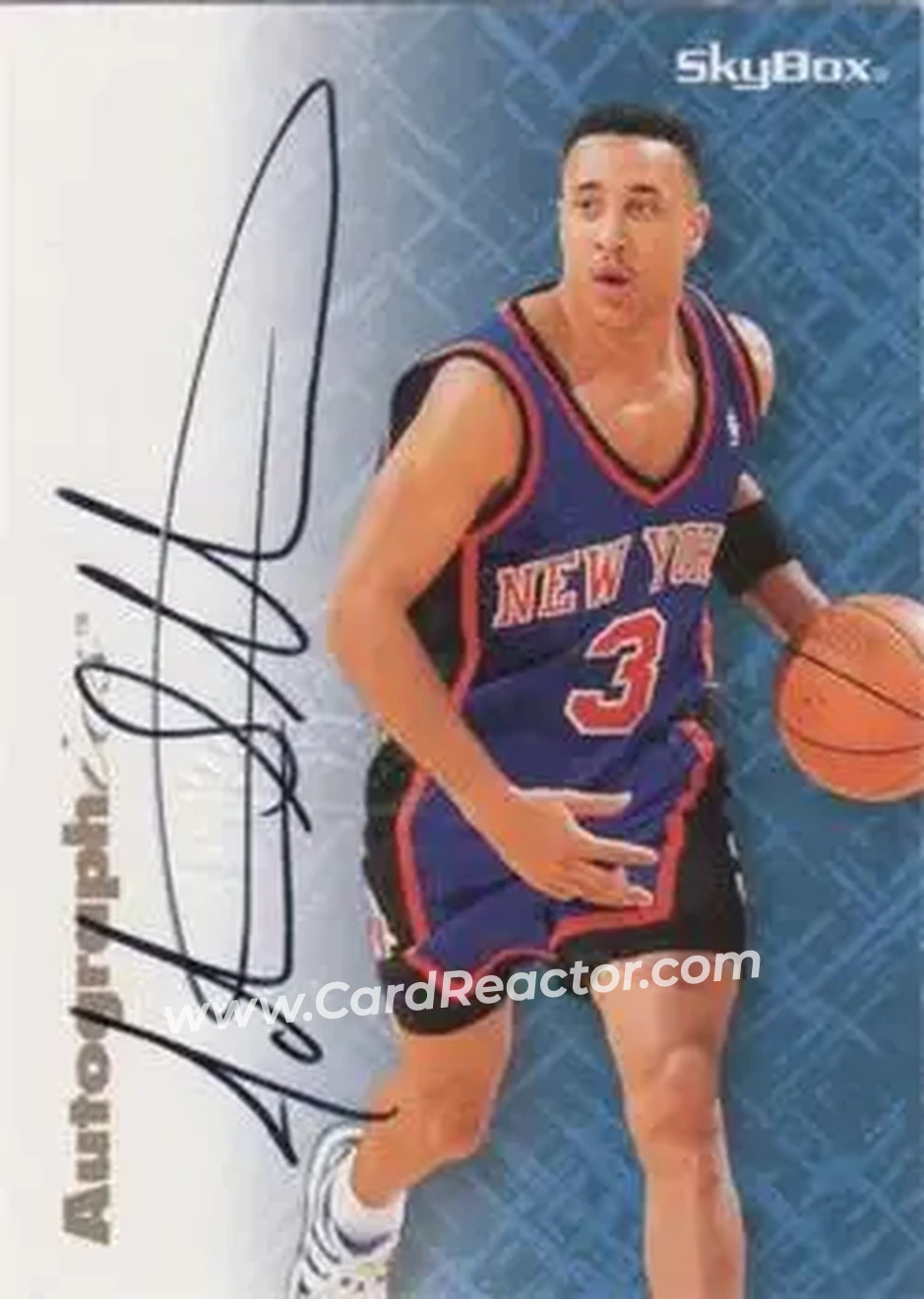 1996-97 SkyBox Premium - Autographics Black Ink #NNO - John Starks - New York Knicks - Front