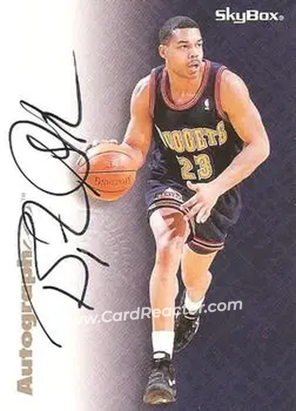 1996-97 SkyBox Premium - Autographics Black Ink #NNO - Bryant Stith - Denver Nuggets - Front