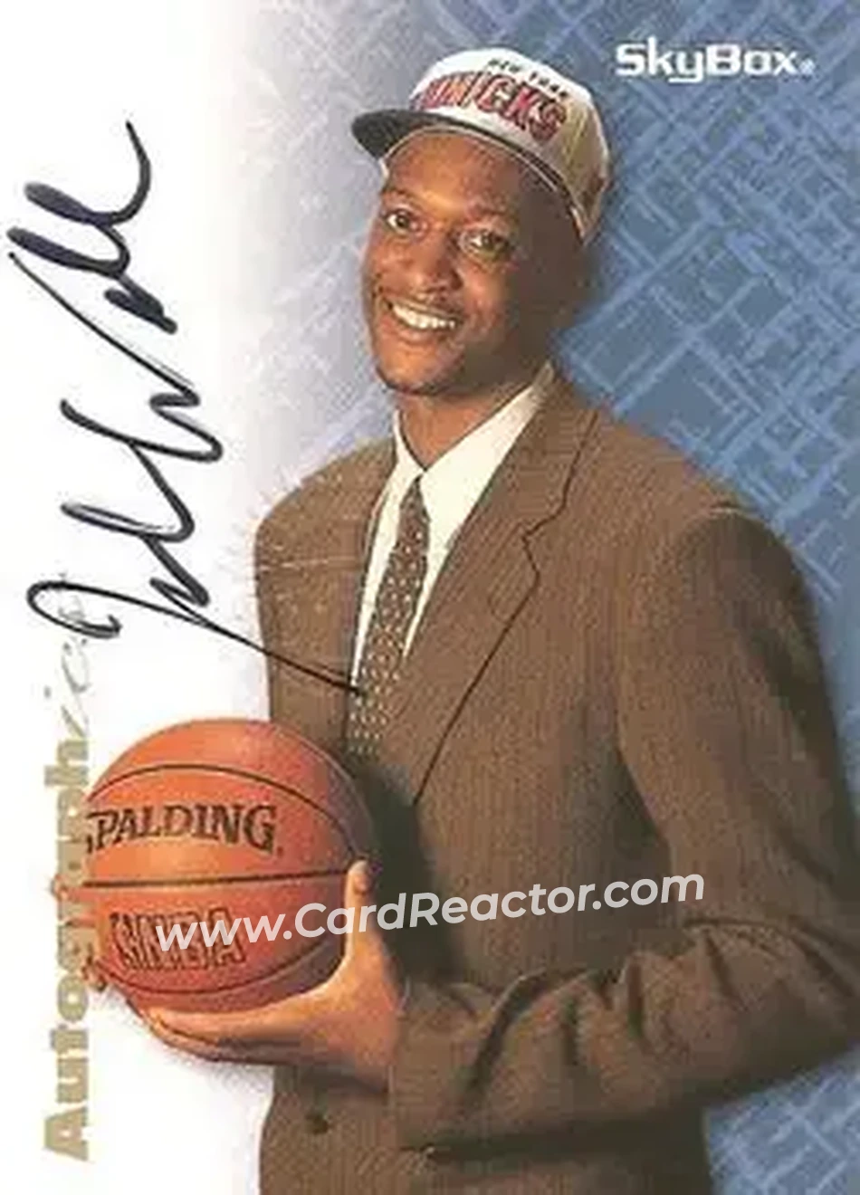 1996-97 SkyBox Premium - Autographics Black Ink #NNO - John Wallace - New York Knicks - Front