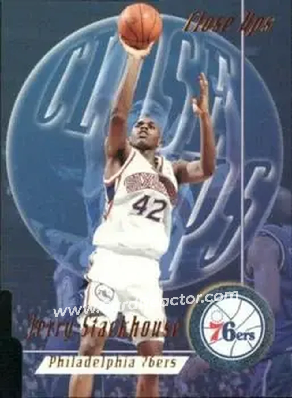 1996-97 SkyBox Premium - Close-Ups #CU8 - Jerry Stackhouse - Philadelphia 76ers - Front
