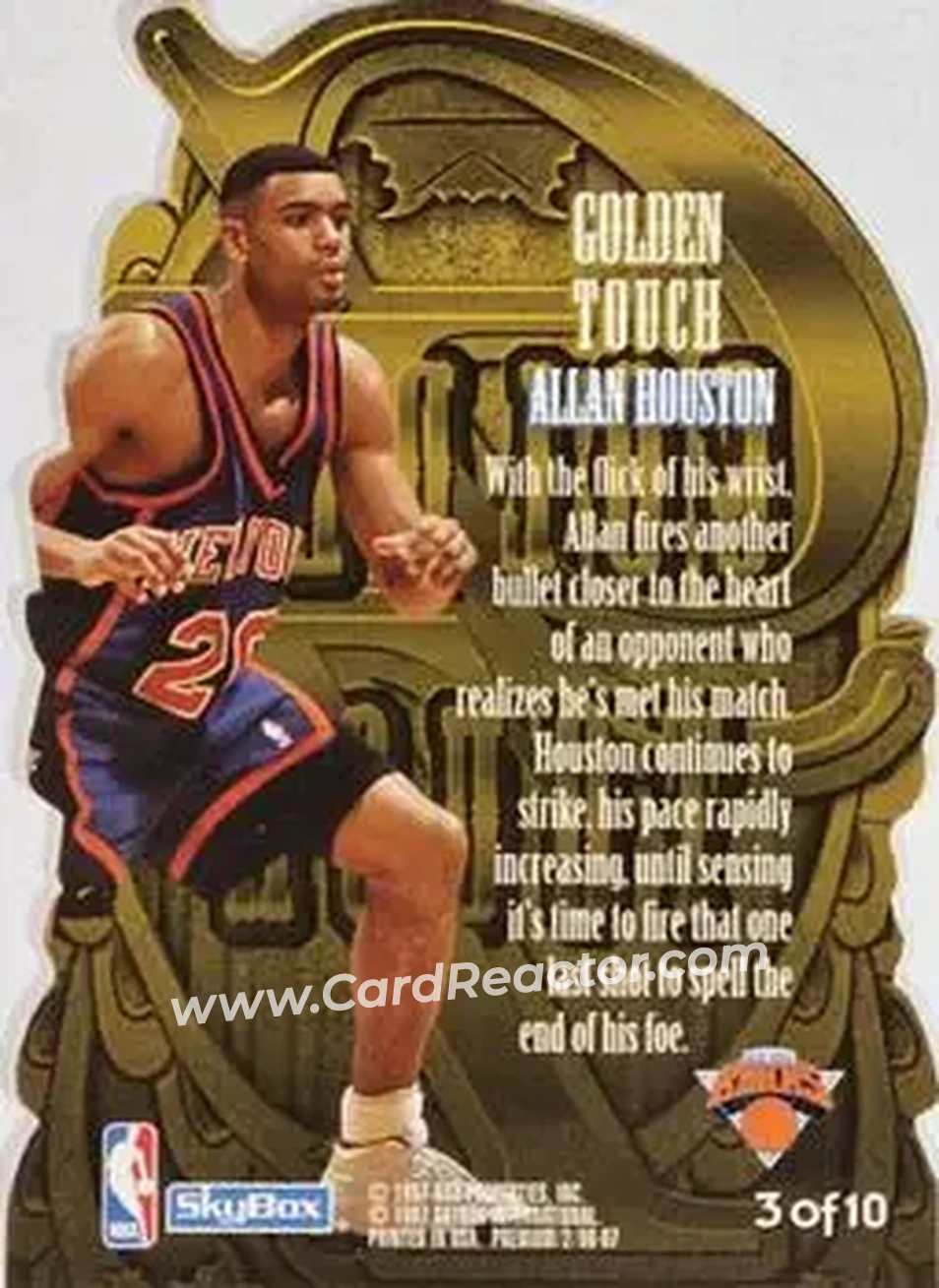 1996-97 SkyBox Premium - Golden Touch #3 - Allan Houston - New York Knicks - Back