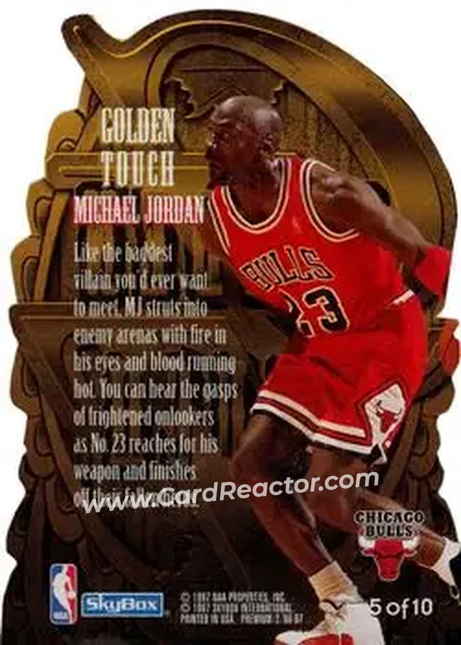 1996-97 SkyBox Premium - Golden Touch #5 - Michael Jordan - Chicago Bulls - Back