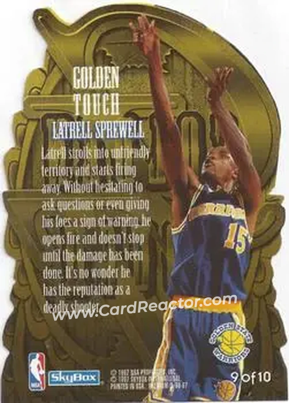 1996-97 SkyBox Premium - Golden Touch #9 - Latrell Sprewell - Golden State Warriors - Back