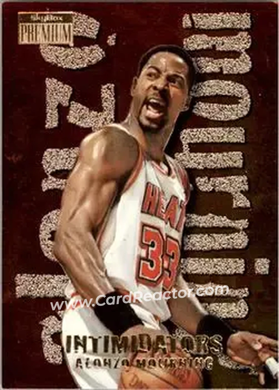 1996-97 SkyBox Premium - Intimidators #12 - Alonzo Mourning - Miami Heat - Front