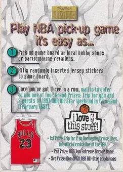 1996-97 SkyBox Premium #4 NBA Pick-Up Game Sweepstakes Stickers Card #4