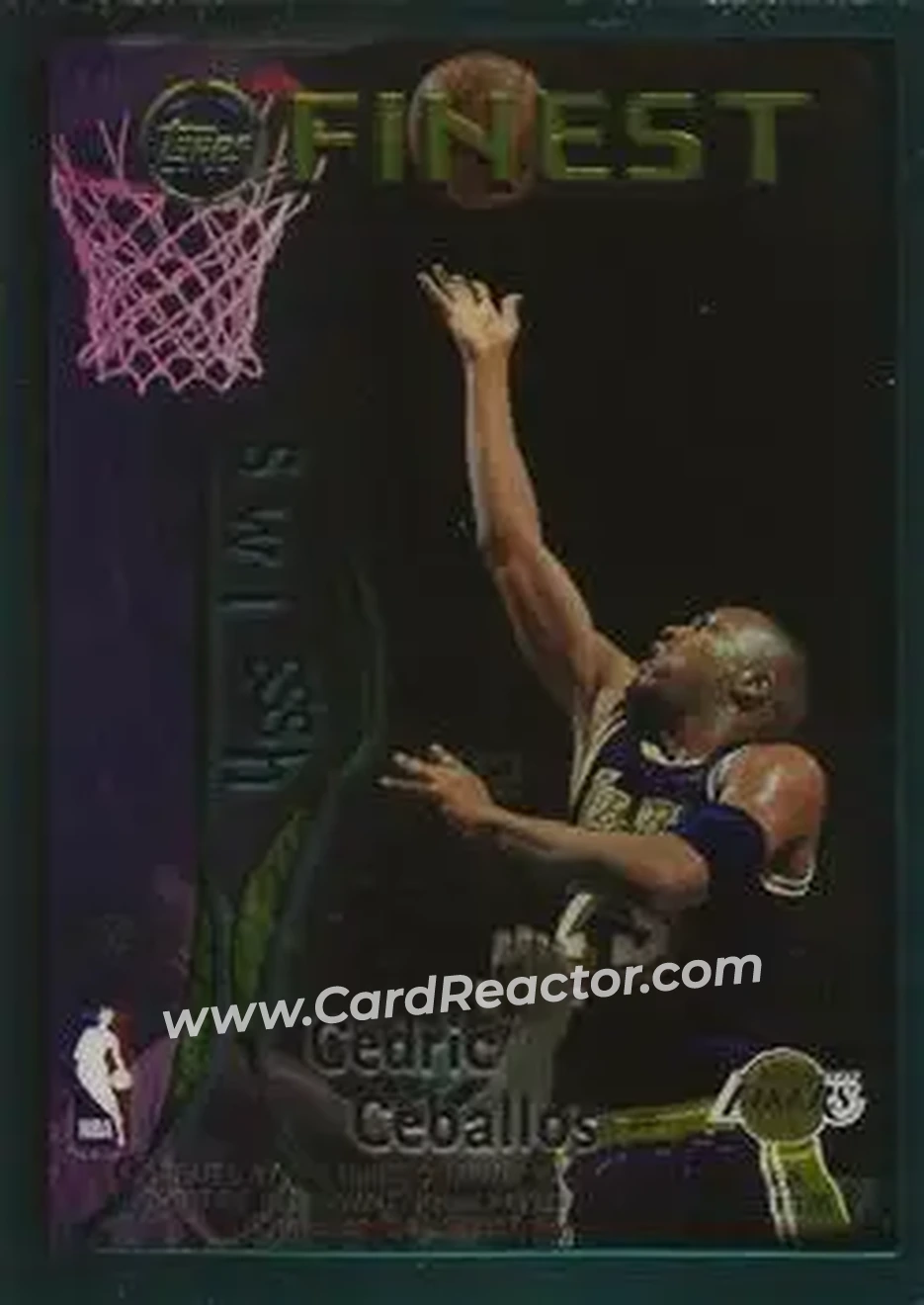 1995-96 Finest - Dish and Swish #DS13 - Card #DS13 - Los Angeles Lakers - Back