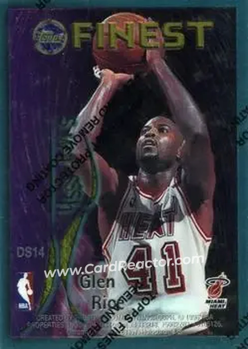 1995-96 Finest - Dish and Swish #DS14 - Card #DS14 - Miami Heat - Back