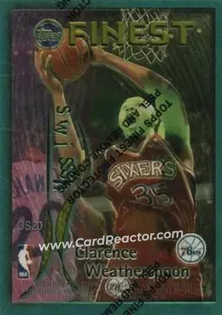 1995-96 Finest - Dish and Swish #DS20 - Card #DS20 - Philadelphia 76ers - Back