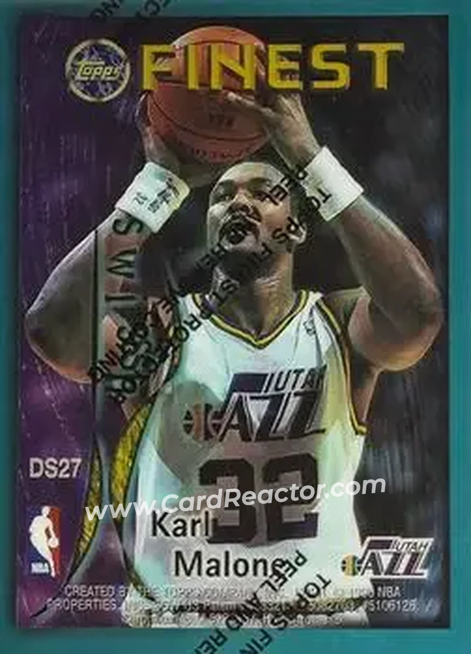 1995-96 Finest - Dish and Swish #DS27 - Card #DS27 - Utah Jazz - Back